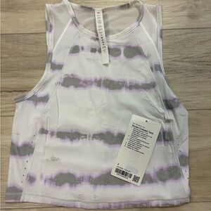 Women's Lululemon Purple and Gray Sculpt Crop tanks Tie-Dye Tank Top